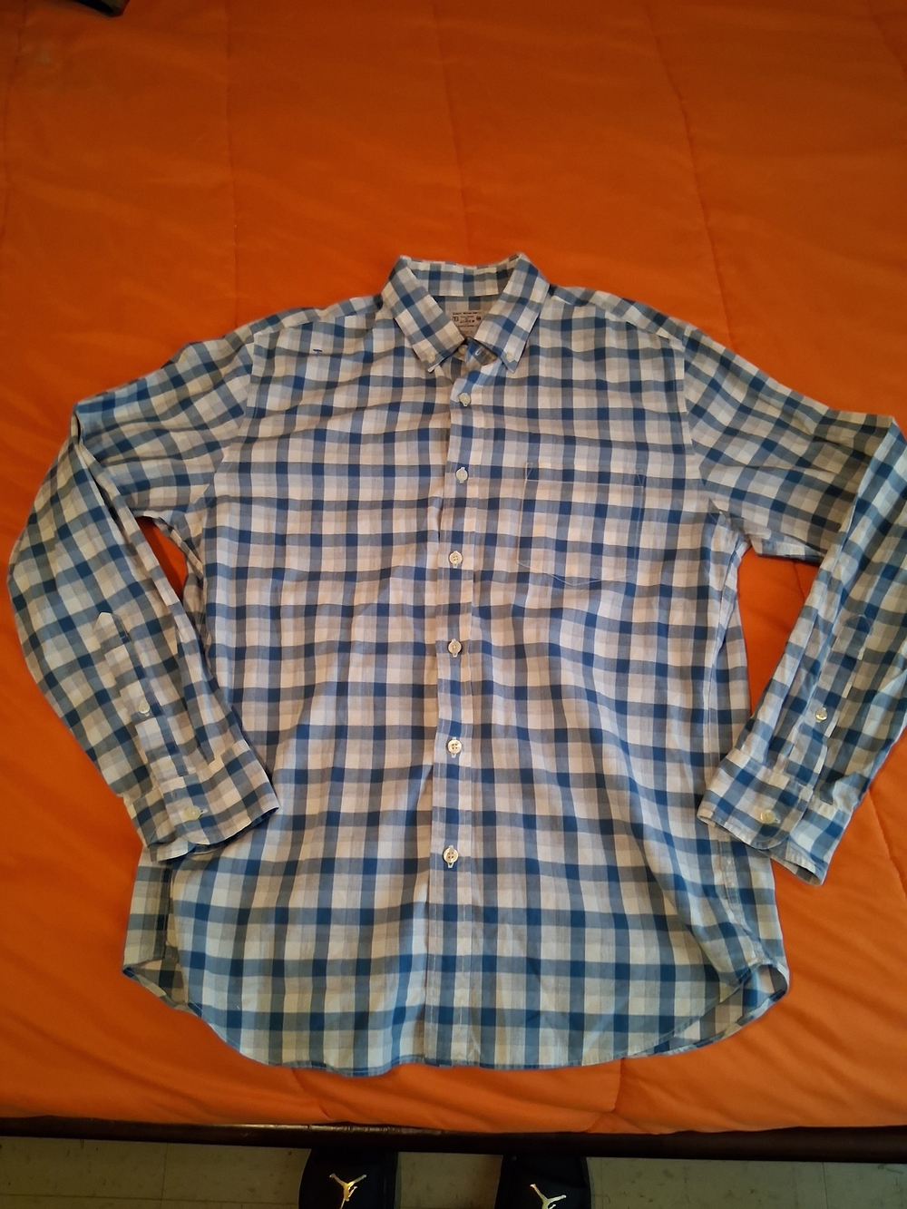 Vintage Tailored  J Crew Shirt Mens XL Multi-Blue Plaid Button Down 100% Cotton - Picture 3 of 5